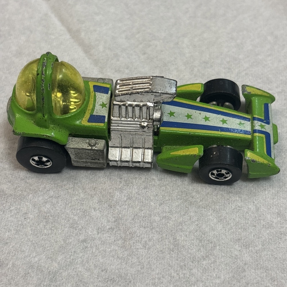 1978 Hot Wheels Bubble Gunner Blackwalls Green Blue Die Cast Mattel Hong Kong